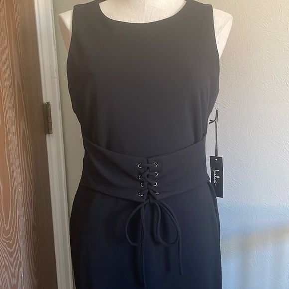 Lulu's Black Midi Dress Large NWT - Picture 11 of 14